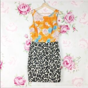Tracy Reese Floral Animal Print Sheath Dress 6
